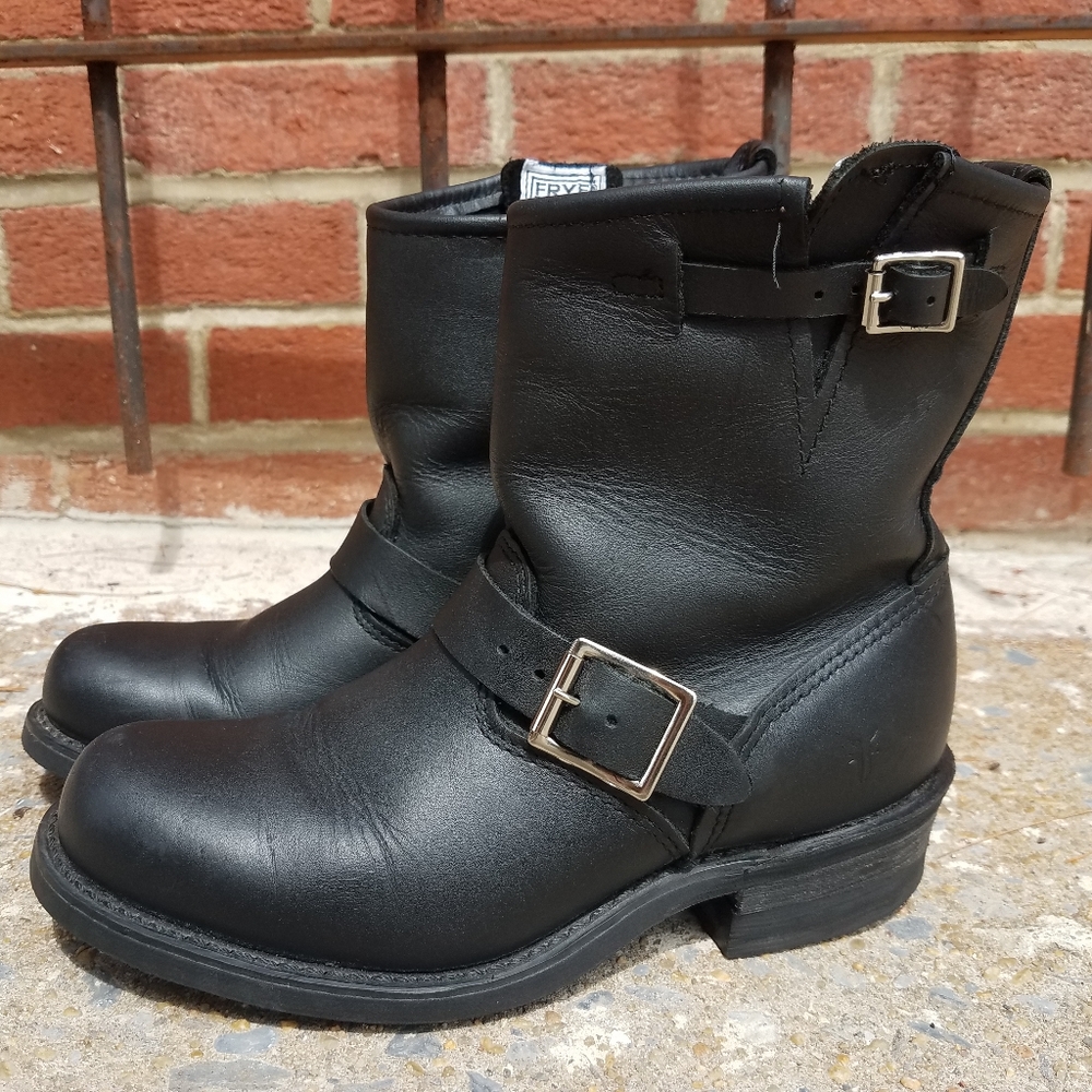 Vtg Frye Engineer 8R Moto Boots, size 7.5 USA made